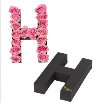 Kişiselleştirilebilir  Harf Kutu Pembe Gül