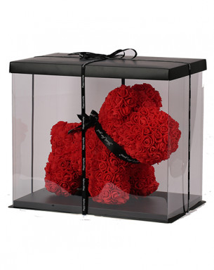 Teddy Rose Dog Kırmızı Solmayan Gül 25 cm Köpek 
