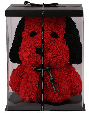 Teddy Rose Snoopy Kırmızı Solmayan Gül 25 cm Köpek