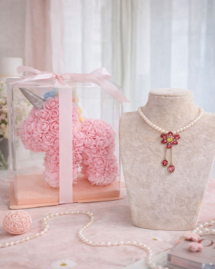 Çiçekli İnci Kolye Unicorn Seti